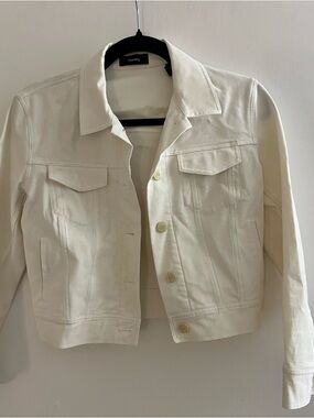 Theory Off-White Button-Front Jean Jacket